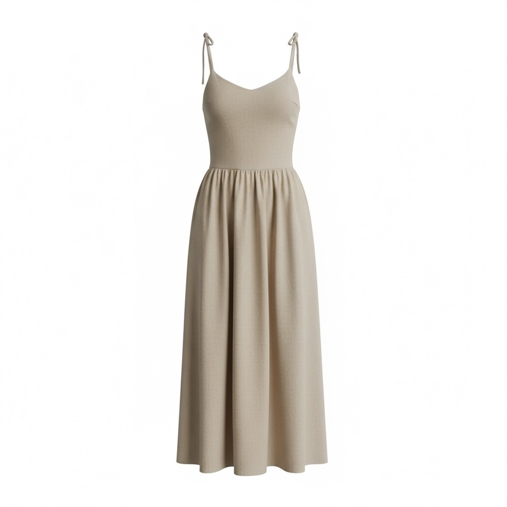 Elegant Beige Linen Dress